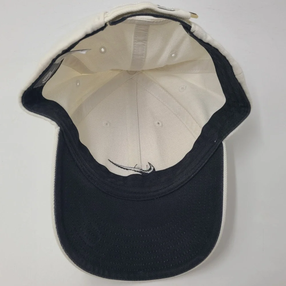 Nike Hat Adjustable Cream Black Swoosh Logo Casual Sports Cap Wool Blend Men
